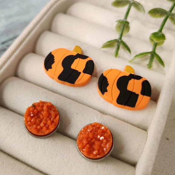Handmade Jewelry - Halloween Pumpkin Earring combo